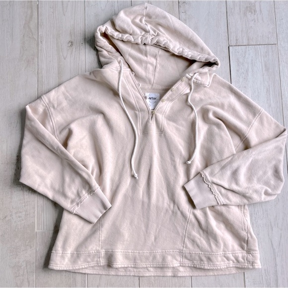 aerie Tops Aerie Oversized Cream Pullover Hoodie Poshmark